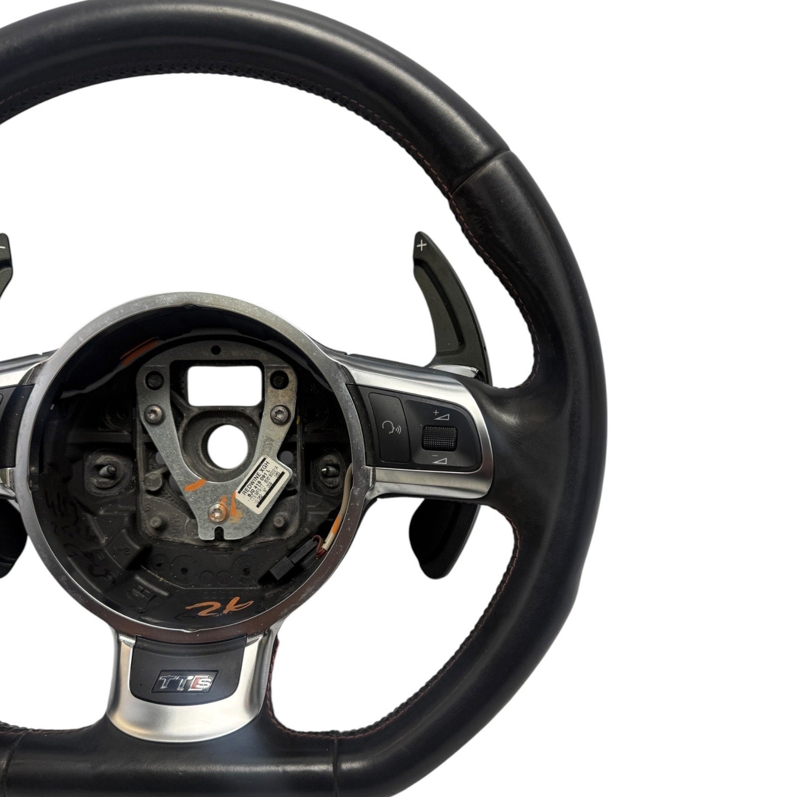 2008-2015 MK2 Audi TTS OEM Steering Wheel Black Flat Bottom Paddle Shifters