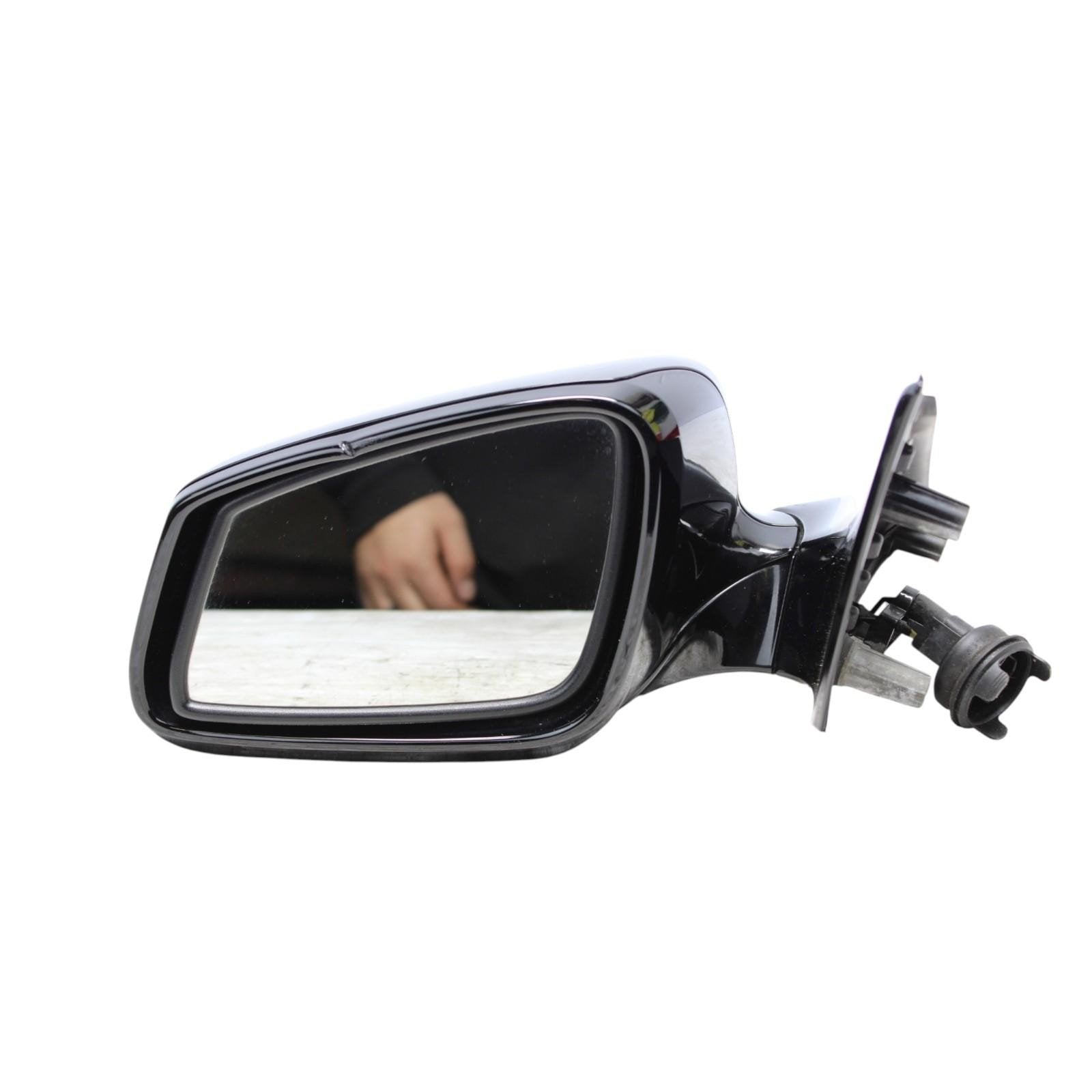 2011-2012 BMW 528i 535i 550i Left Door Mirror Black OEM *light scratches*