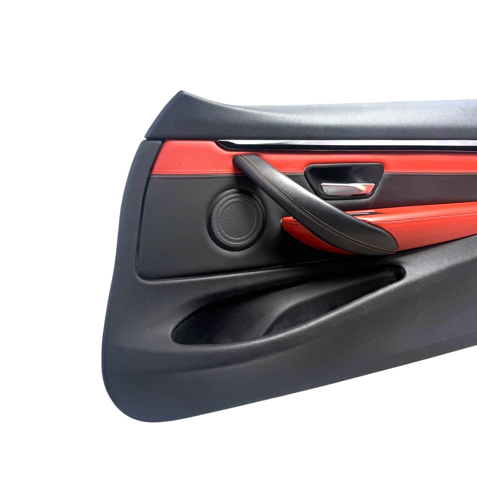 15-20 BMW M4 F82 Front Passenger Right Door Panel Red Leather OEM *Needs Clips*
