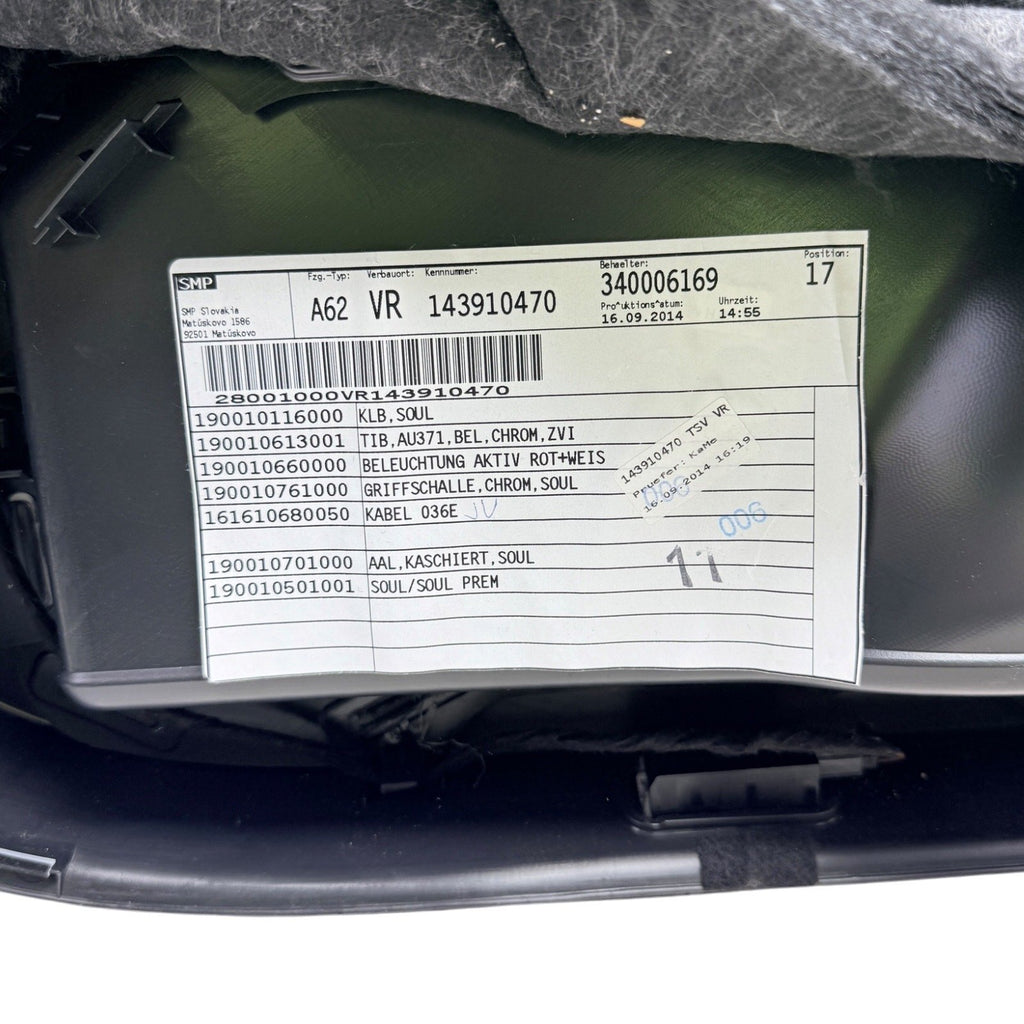 2015-2020 Audi A3 S3 Right Front Passenger Door Trim Panel W/ Lighting Package & B&O