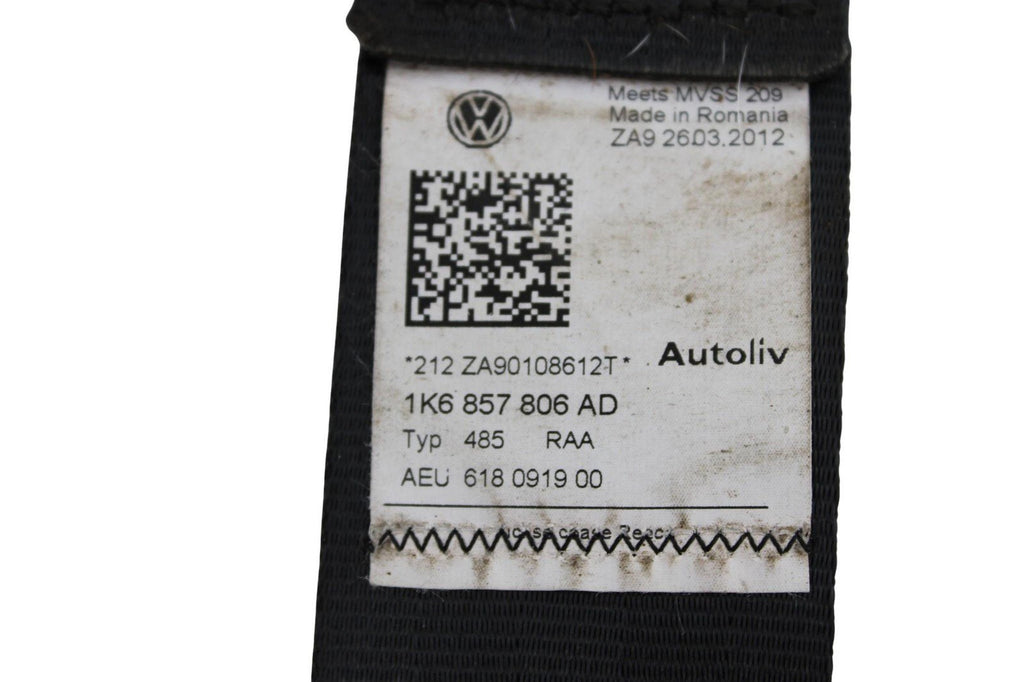 MK6 VW GTI Golf R Rear Right Seat Belt Black Seatbelt Genuine Oem 2010-2014
