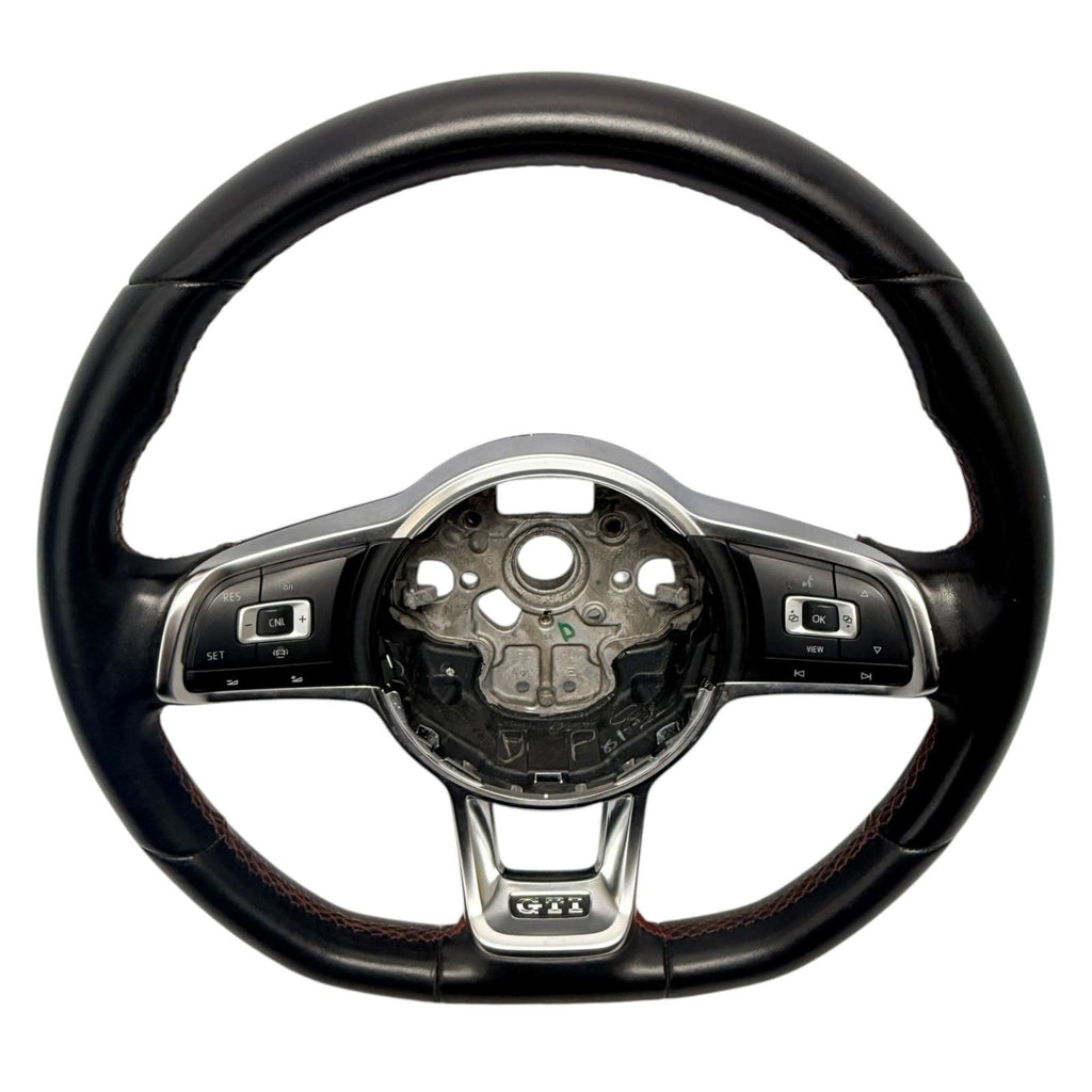 2015-2021 Volkswagen GTI Black Leather Steering Wheel W/ Control Switch OEM