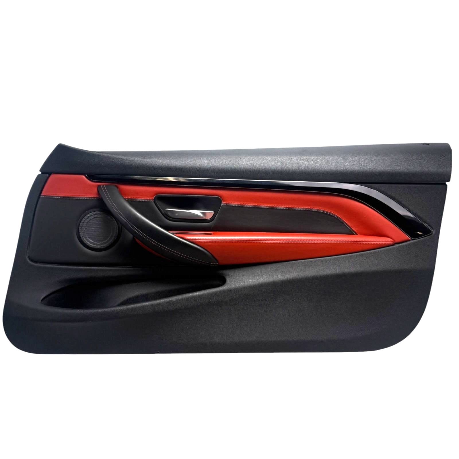 15-20 BMW M4 F82 Front Passenger Right Door Panel Red Leather OEM *Needs Clips*