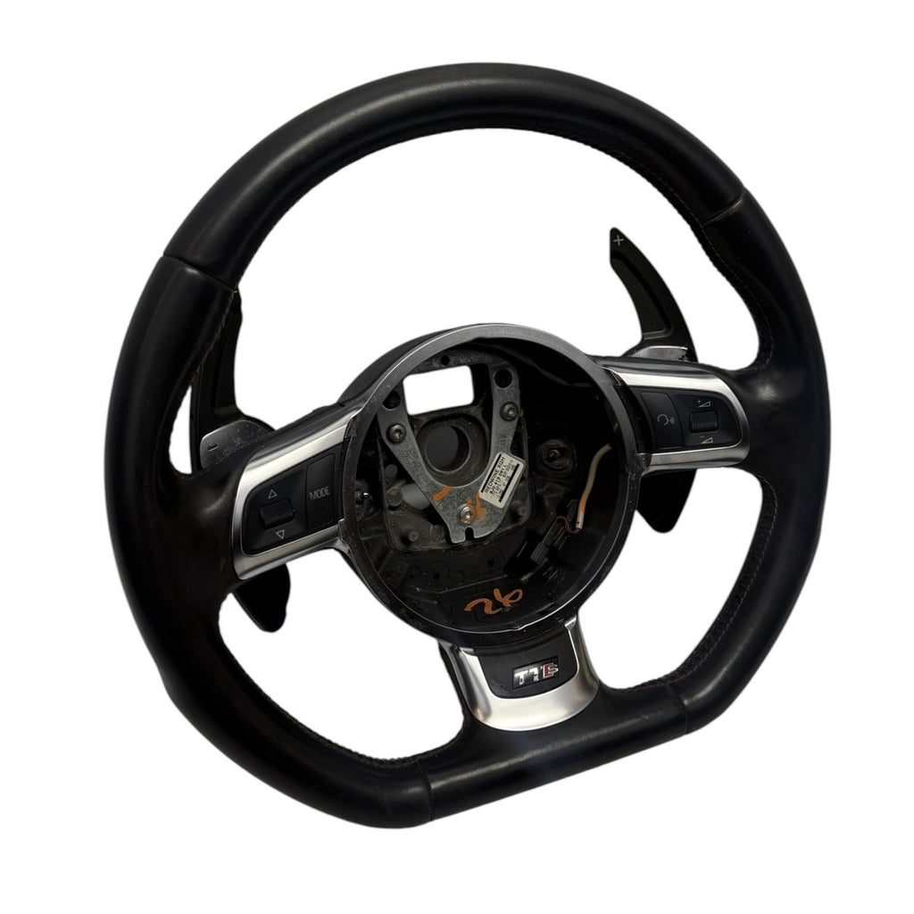 2008-2015 MK2 Audi TTS OEM Steering Wheel Black Flat Bottom Paddle Shifters