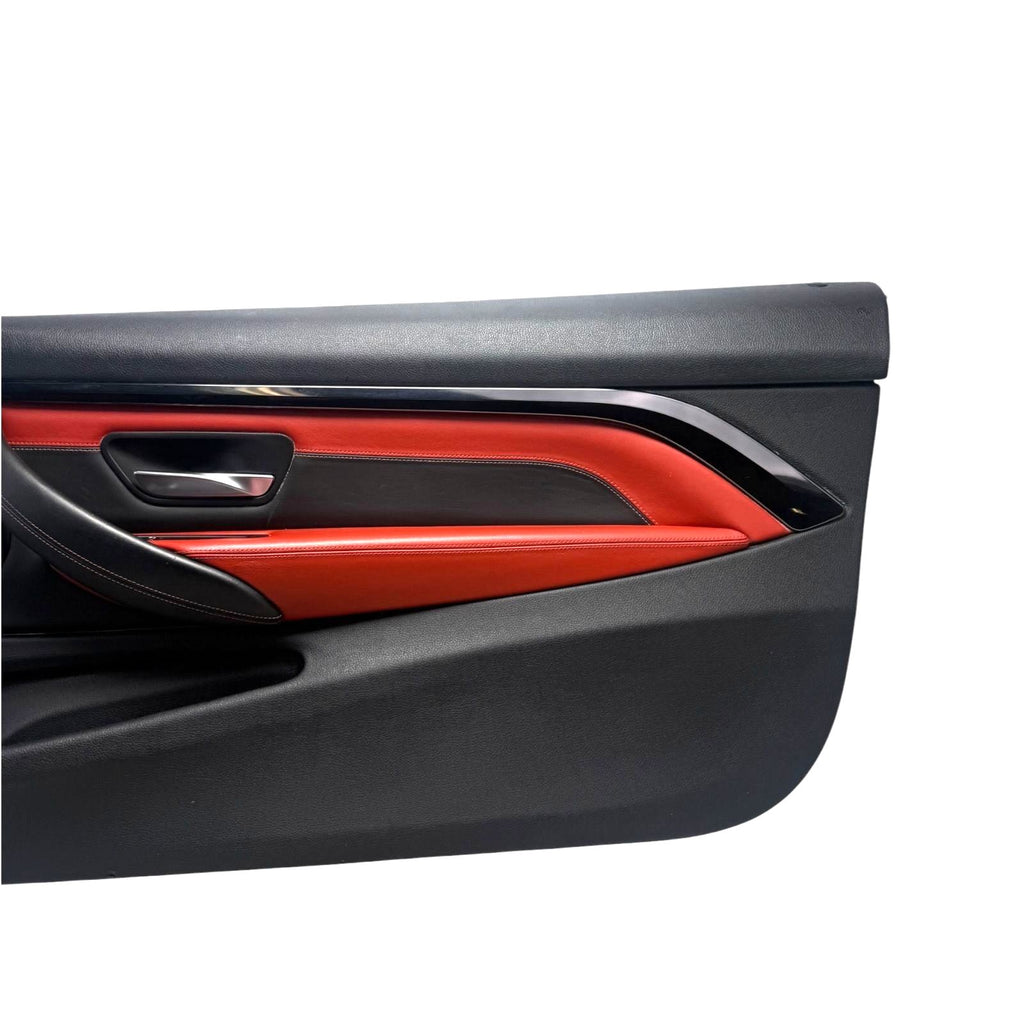 15-20 BMW M4 F82 Front Passenger Right Door Panel Red Leather OEM *Needs Clips*