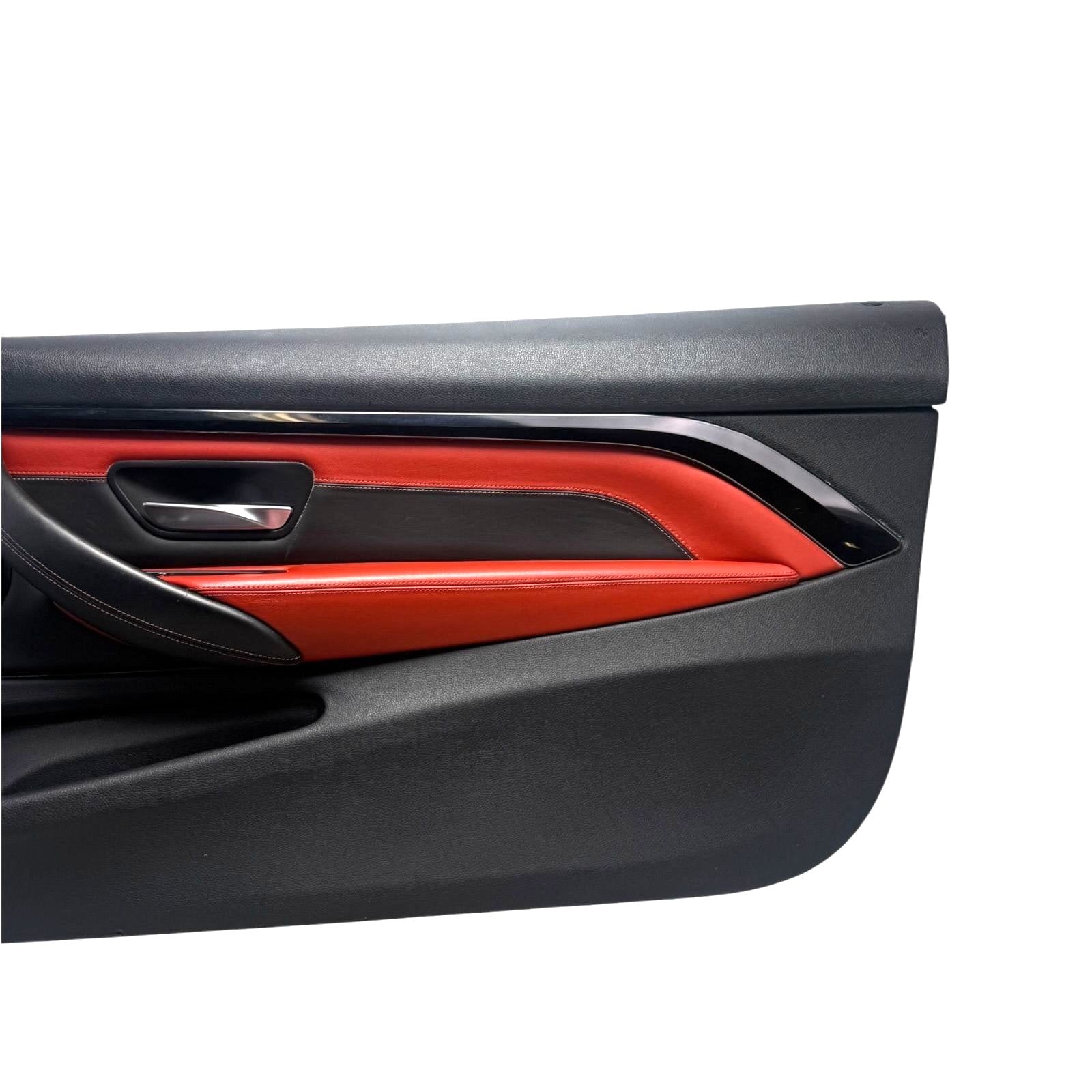 15-20 BMW M4 F82 Front Passenger Right Door Panel Red Leather OEM *Needs Clips*