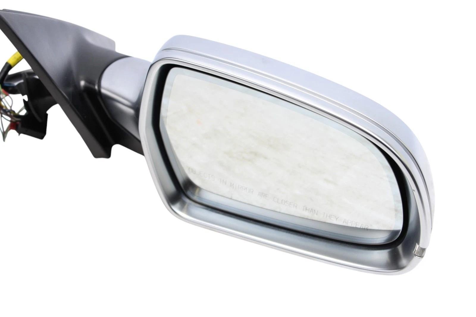 09-16 AUDI B8 S4 A4 FRONT RIGHT SIDE DOOR MIRROR ALUMINUM AUTOFOLD/BLIND SPOT
