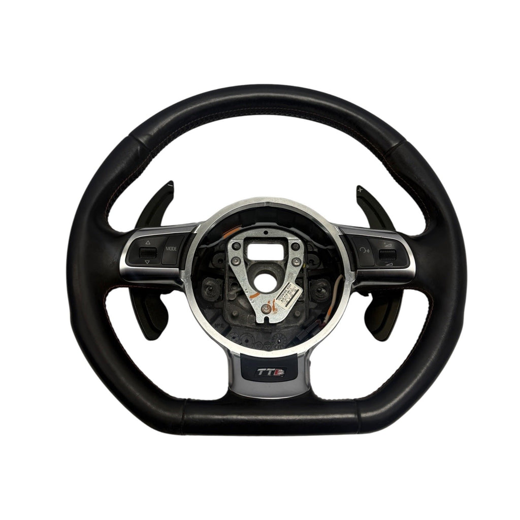 2008-2015 MK2 Audi TTS OEM Steering Wheel Black Flat Bottom Paddle Shifters