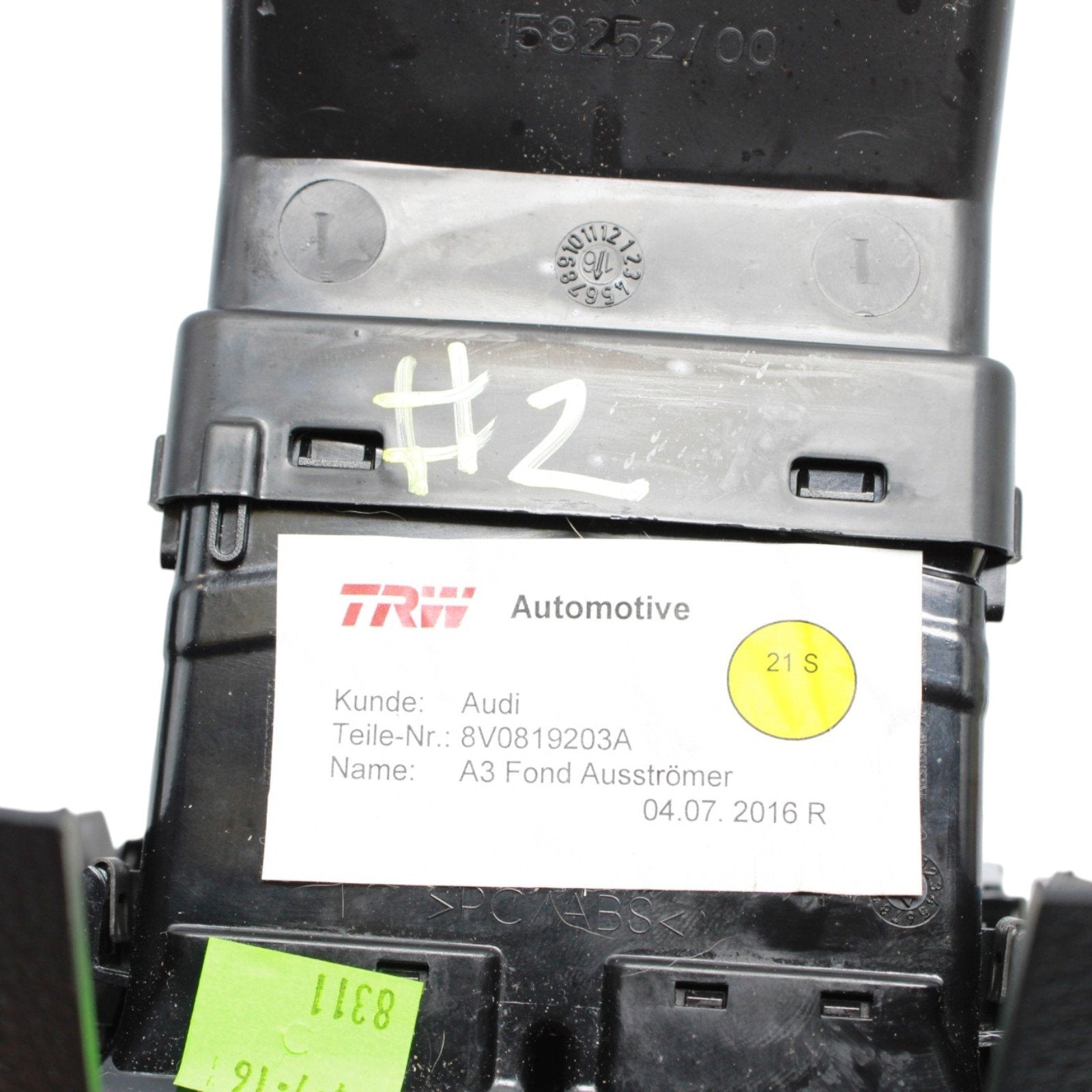 2017-2020 Audi A3 S3 Rear HVAC Center Console Vent OEM