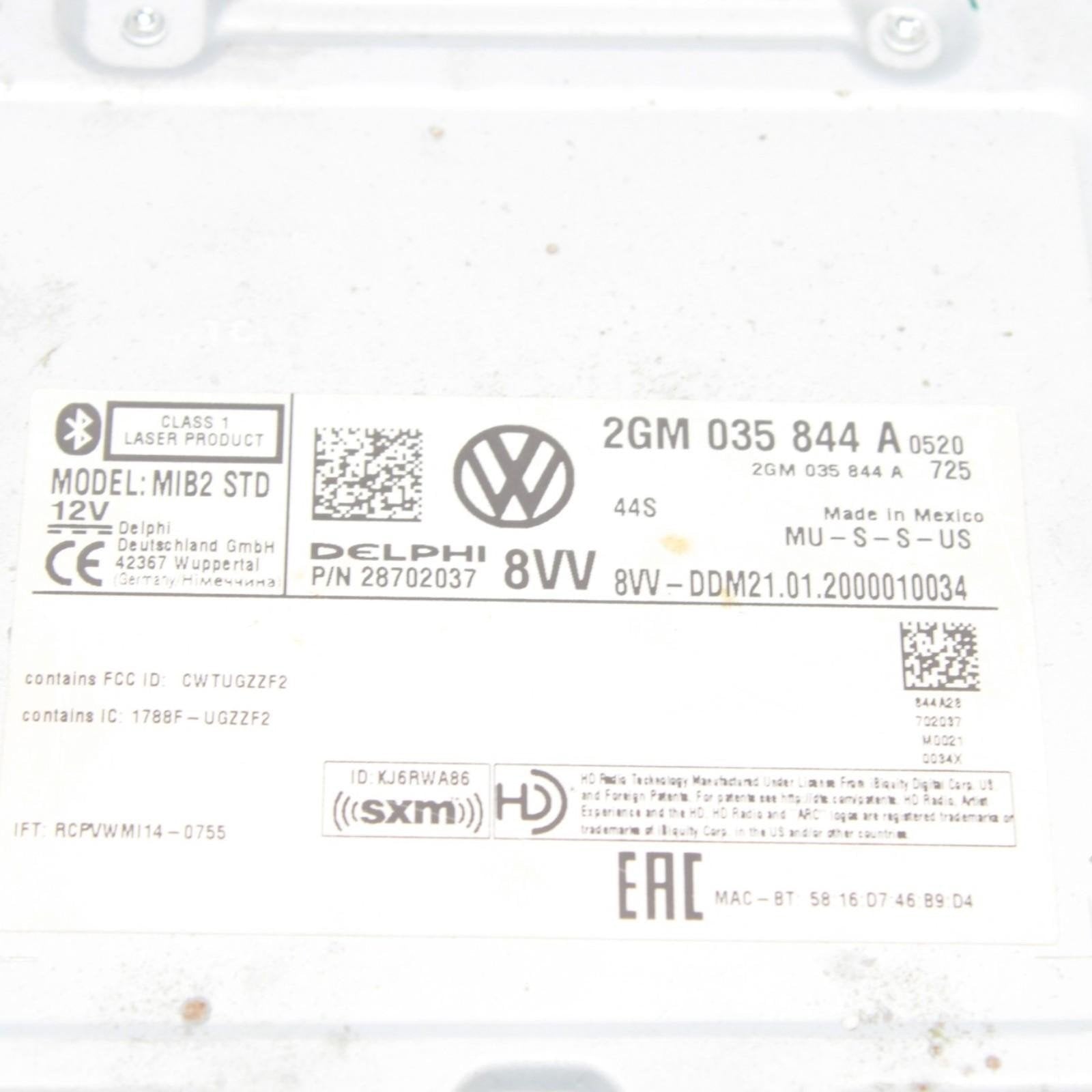 2019-2021 VW Golf GTI MMI / Multimedia Control UNIT (MIB2) 2GM035844A