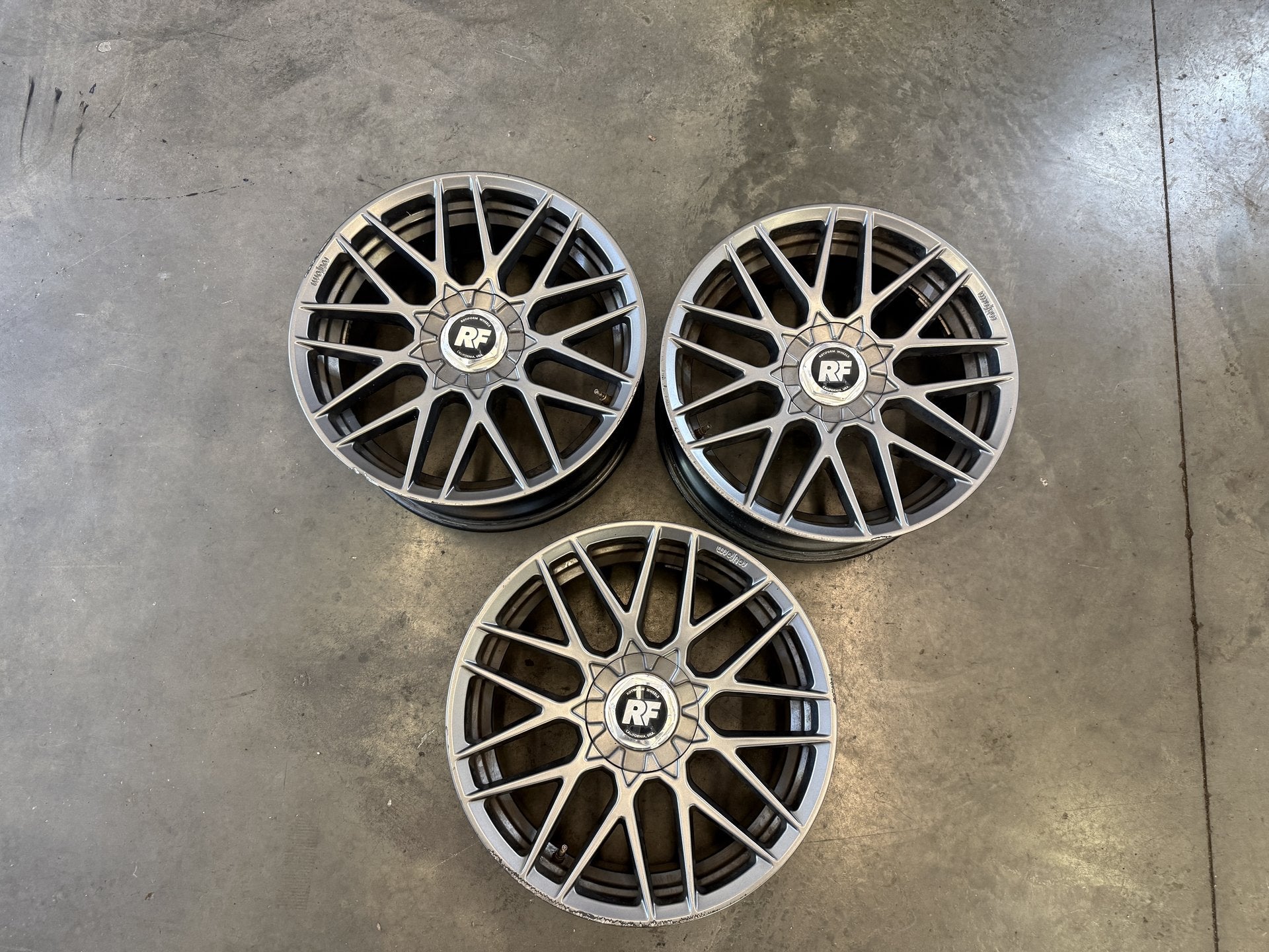 19x8.5 ET+35 Rotiform RSE R141 Silver 5x112 Set of 3 *USED See Pictures*
