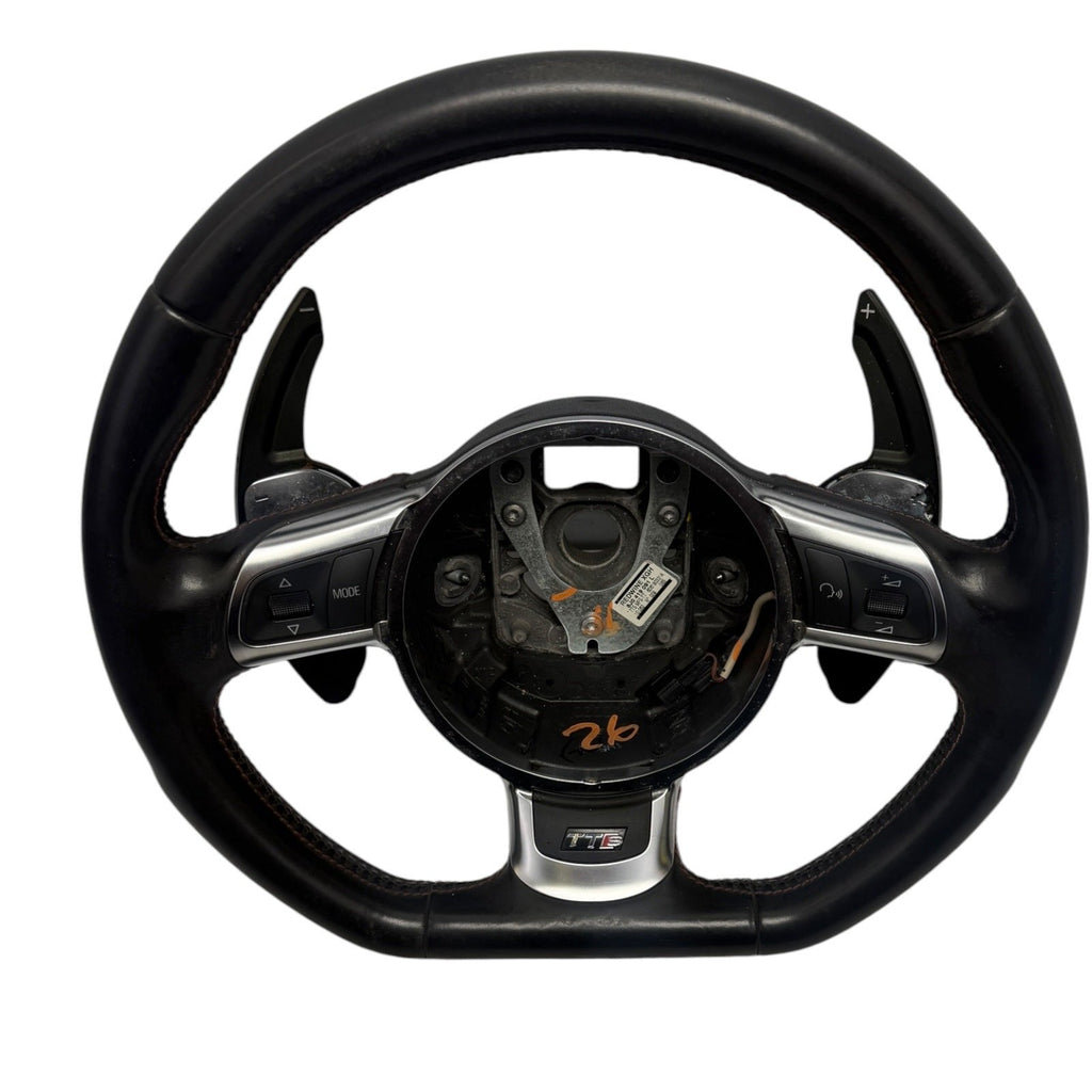 2008-2015 MK2 Audi TTS OEM Steering Wheel Black Flat Bottom Paddle Shifters
