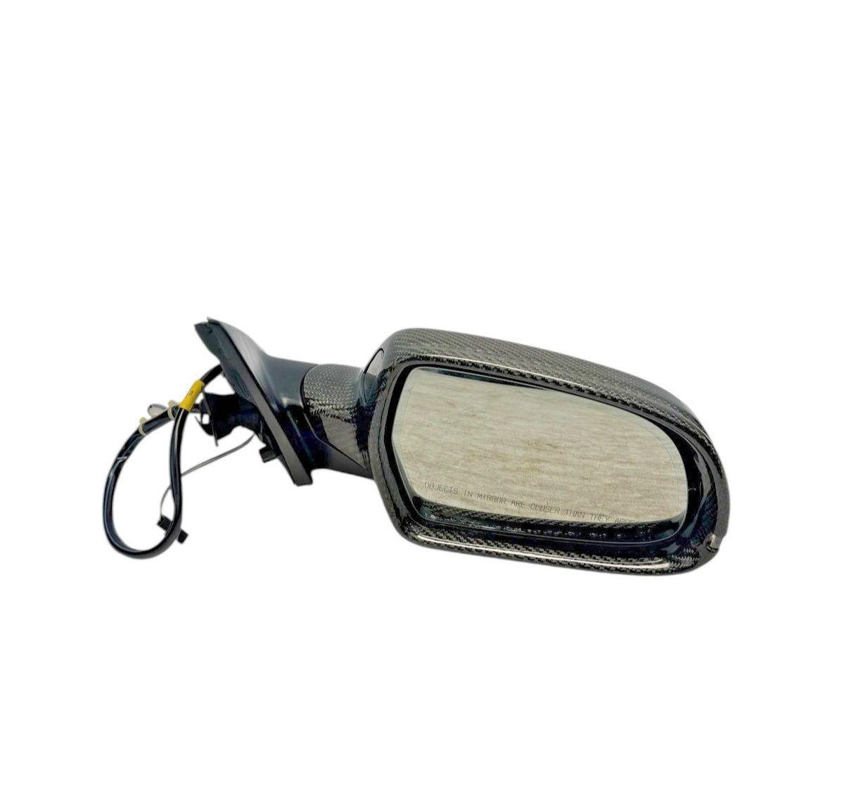 10-16 Audi S4 B8 B8.5 RIGHT PASSENGER SIDE DOOR MIRROR CARBON WITH BLIND SPOT