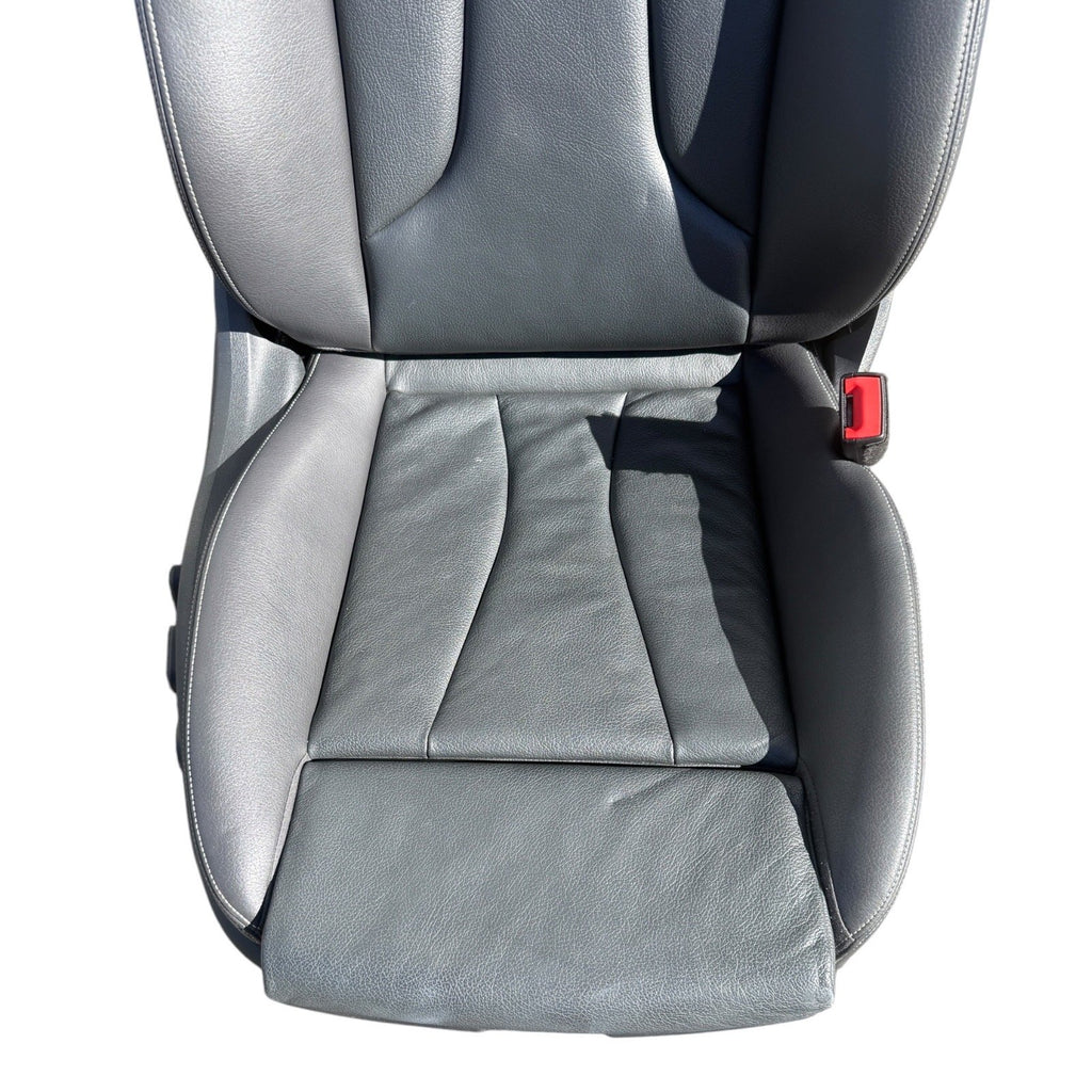 2015-2020 Audi S3 Seat Set Front & Rear Black Leather Silver Stitching OEM