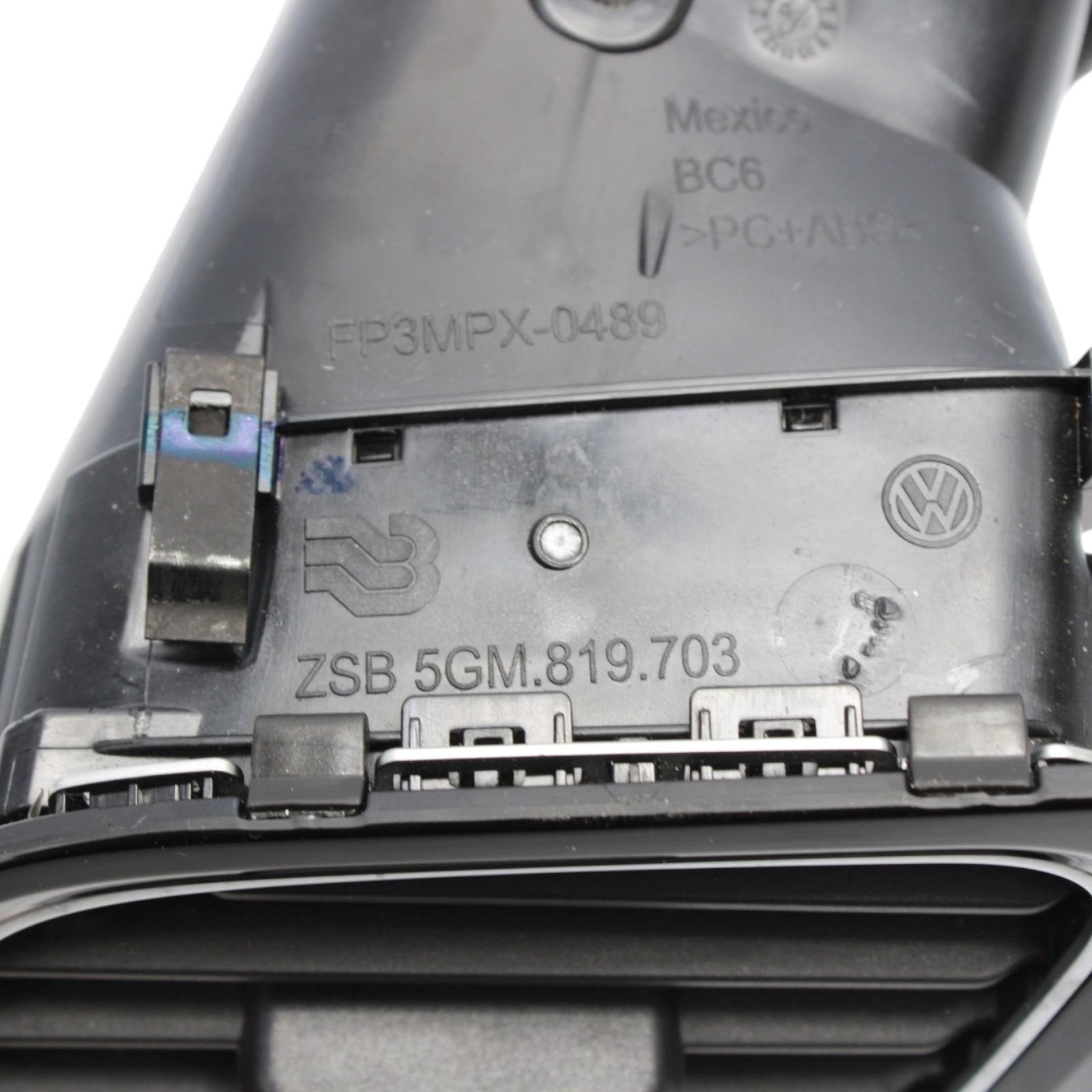 2015-2021 MK7 VW GTI Golf R Left HVAC Vent Ar Duct Gloss Black Piano Black OEM