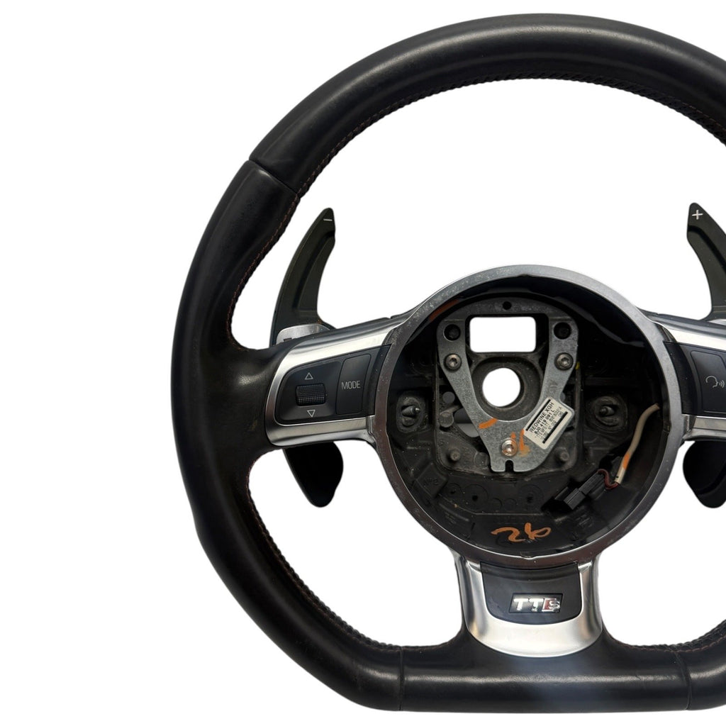 2008-2015 MK2 Audi TTS OEM Steering Wheel Black Flat Bottom Paddle Shifters