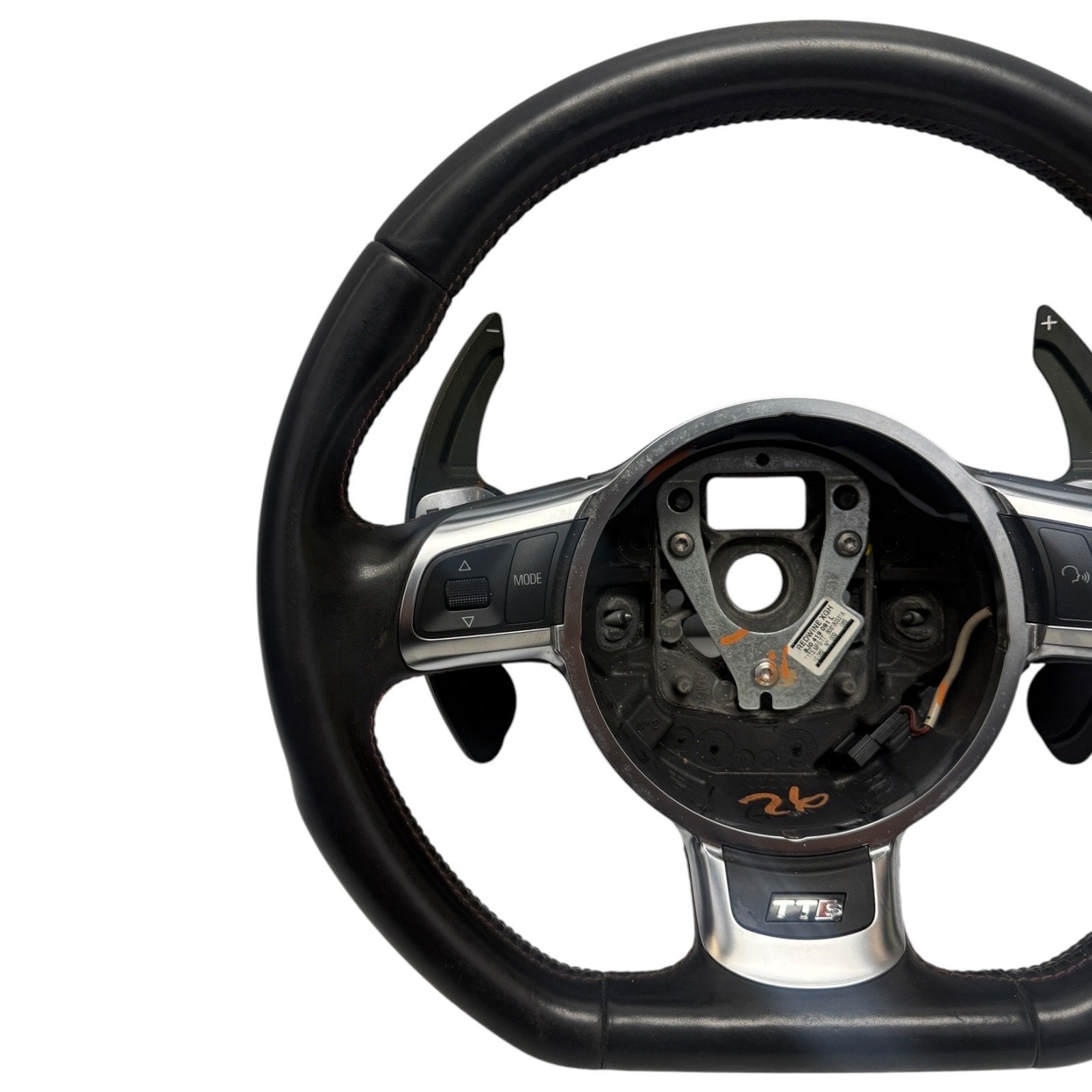 2008-2015 MK2 Audi TTS OEM Steering Wheel Black Flat Bottom Paddle Shifters