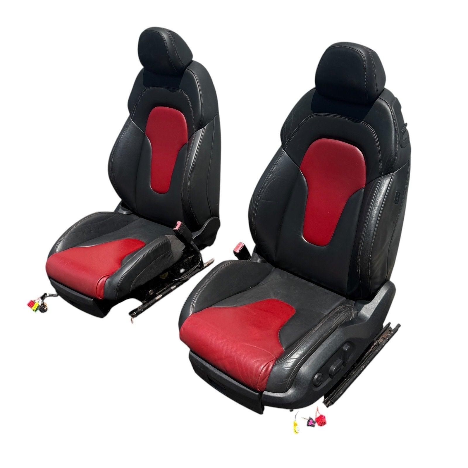 2009-2015 Audi TTS 8J Front Heated Sport Magma Red Seats Set OEM *Have Wear*