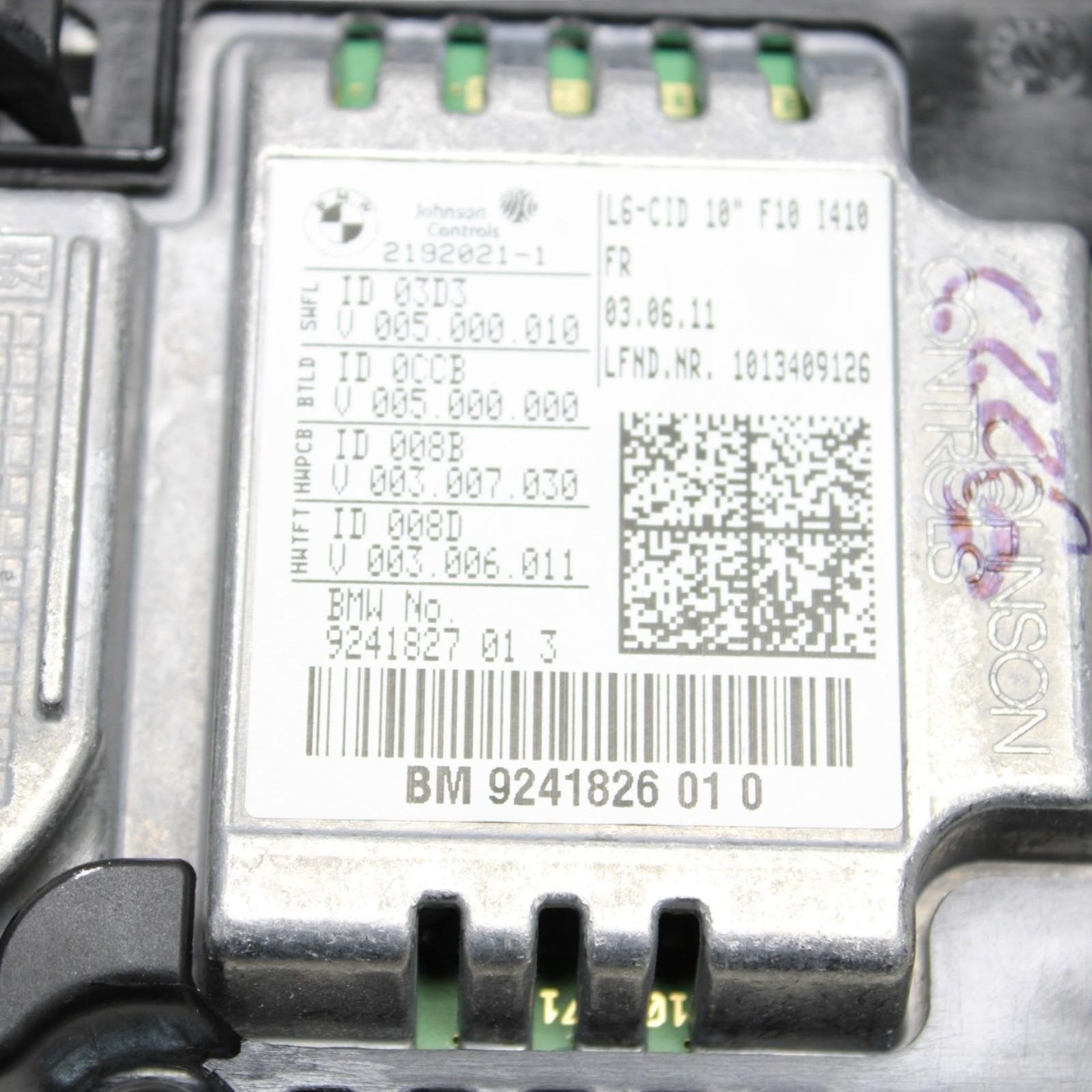 11-16 BMW 528i 535i 550i M5 Navigation Information Dsiplay iDrive Screen OEM