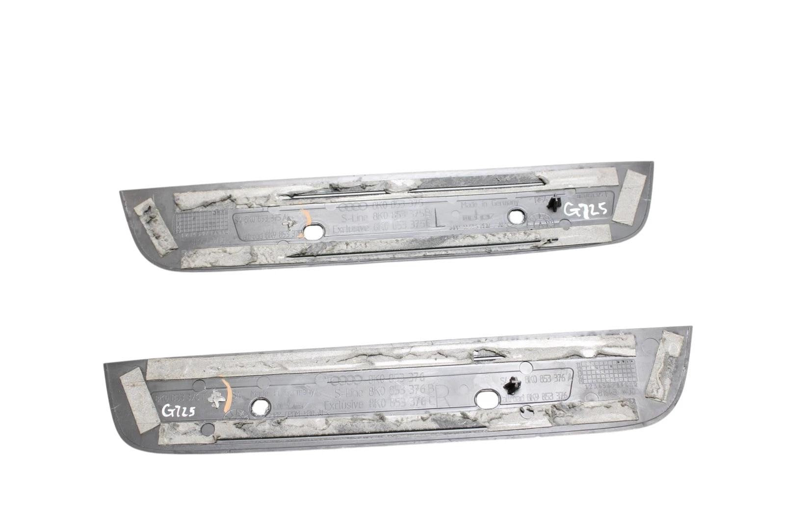 09-16 AUDI A4 S4 REAR LEFT/RIGHT S4 DOOR SILL PANEL SCUFF PLATE PAIR *broke tab*