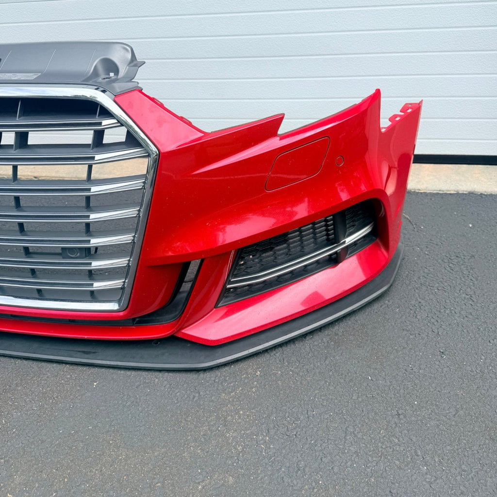 Front Bumper w Grille Tango Red LY3U 8V5807065AF 17-20 Audi S3 *Rock Chips
