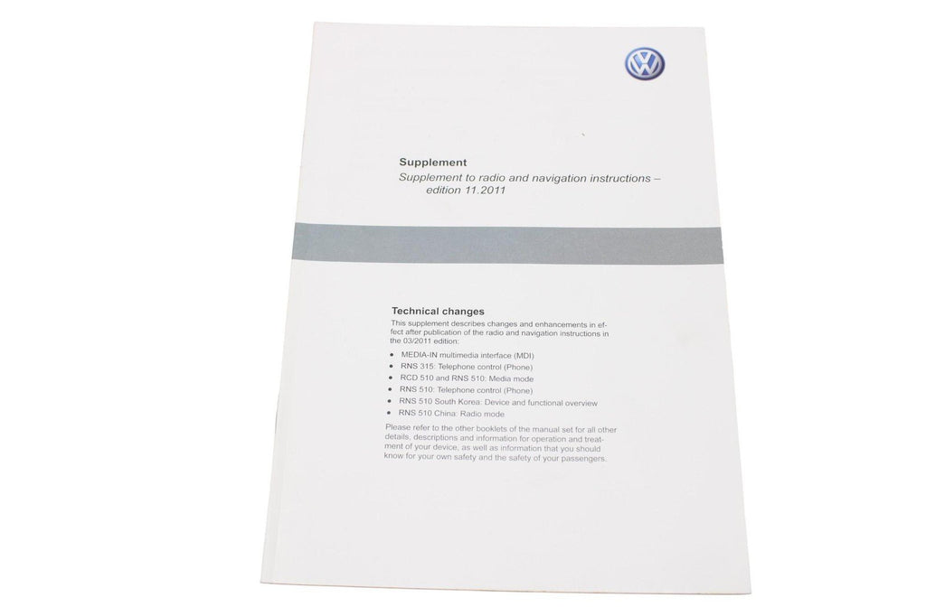 2012 Volkswagen Golf Golf R Owners Manual OEM Complete Set