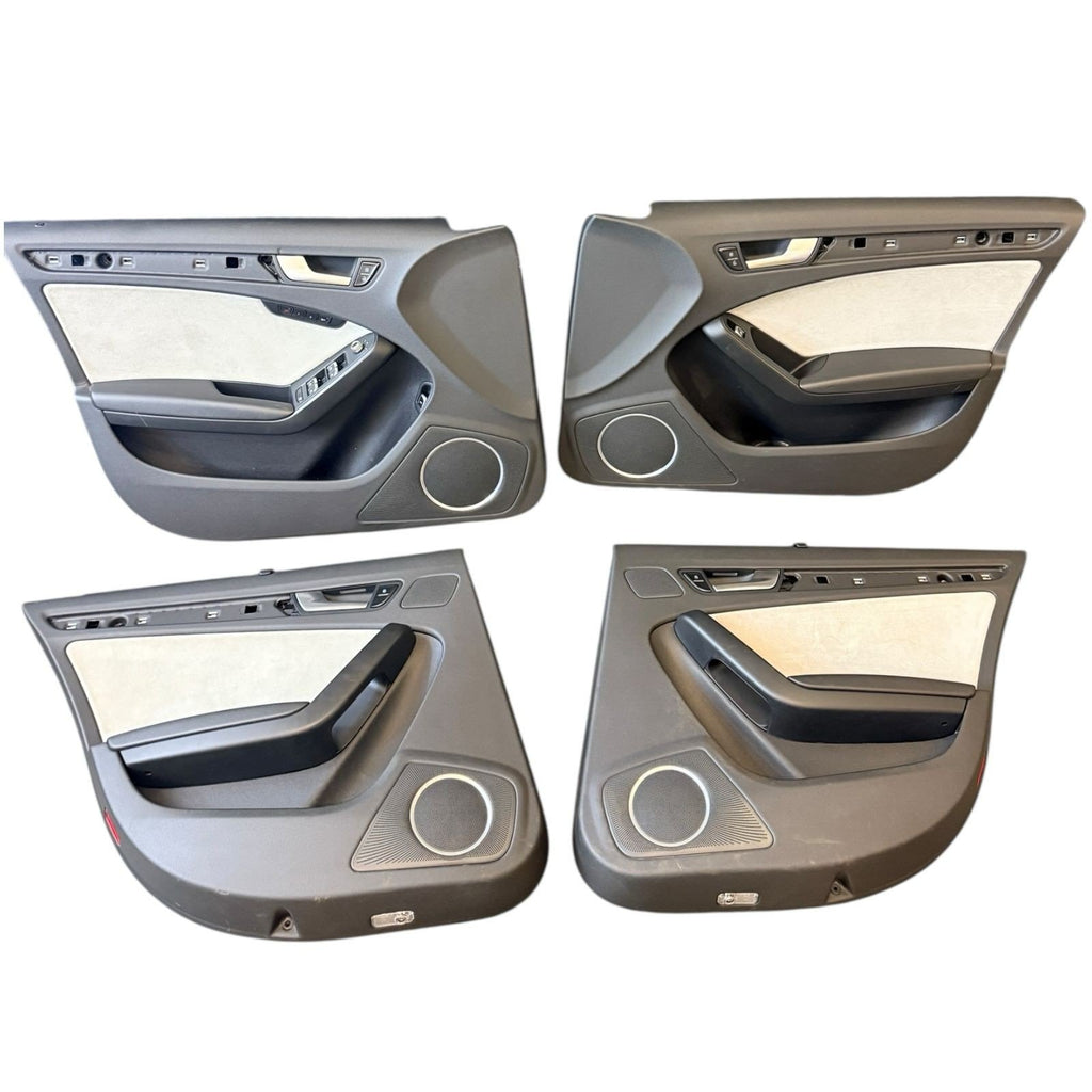 2009-2016 AUDI S4 FRONT & REAR DOOR PANELS ALCANTARA SILVER PANDA OEM *NOTE*