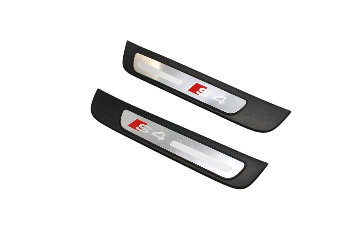 09-16 AUDI A4 S4 REAR LEFT/RIGHT S4 DOOR SILL PANEL SCUFF PLATE PAIR *broke tab*