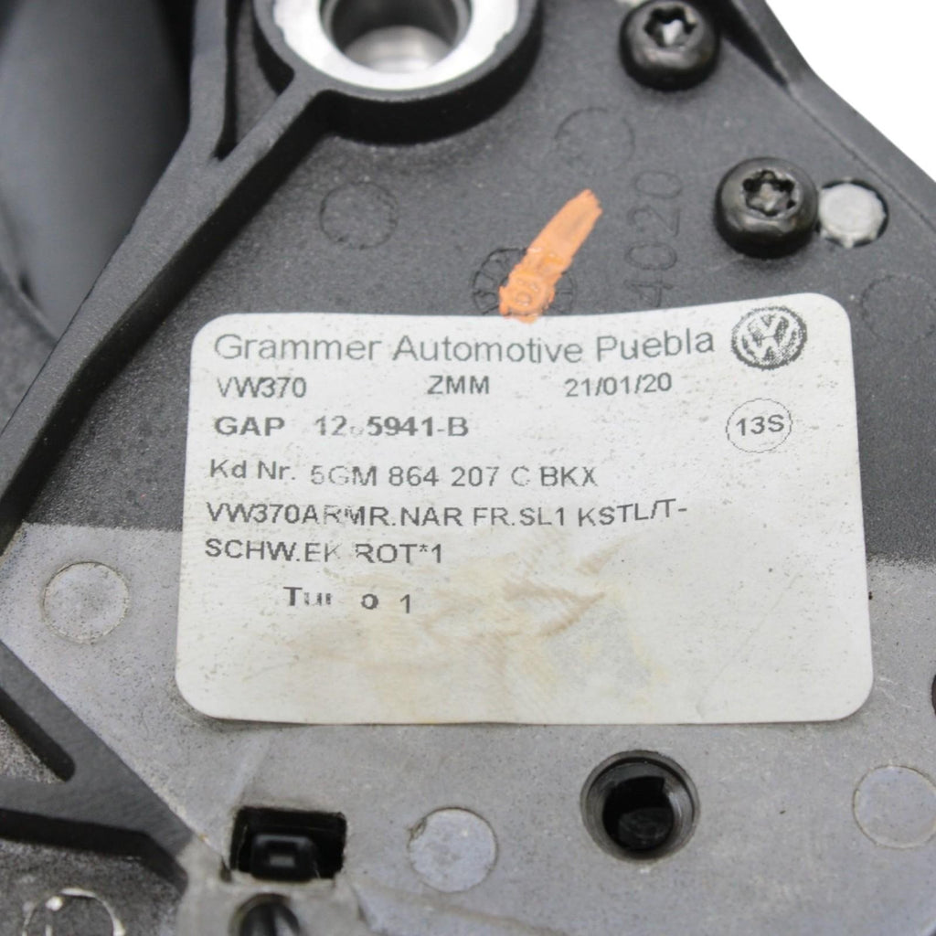 2015-2021 Volkswagen GTI Golf R Black Leather Center Console Arm Rest OEM