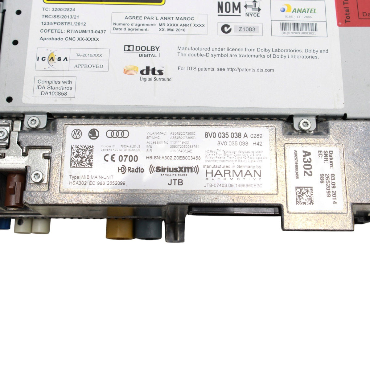 2015-2016 Audi A3 S3 Glove Box Multimedia MIB Player Receiver Control Module OEM