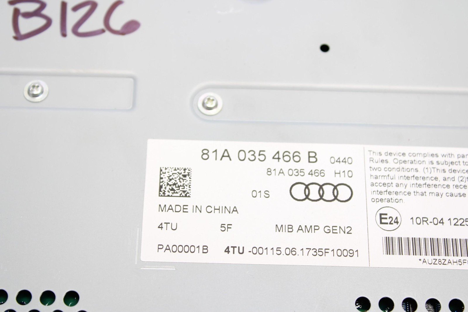 2017 - 2020 Audi A3 S3 RS3 Bang & Olufsen Audio Amplifier Amp 81A035466B TESTED!