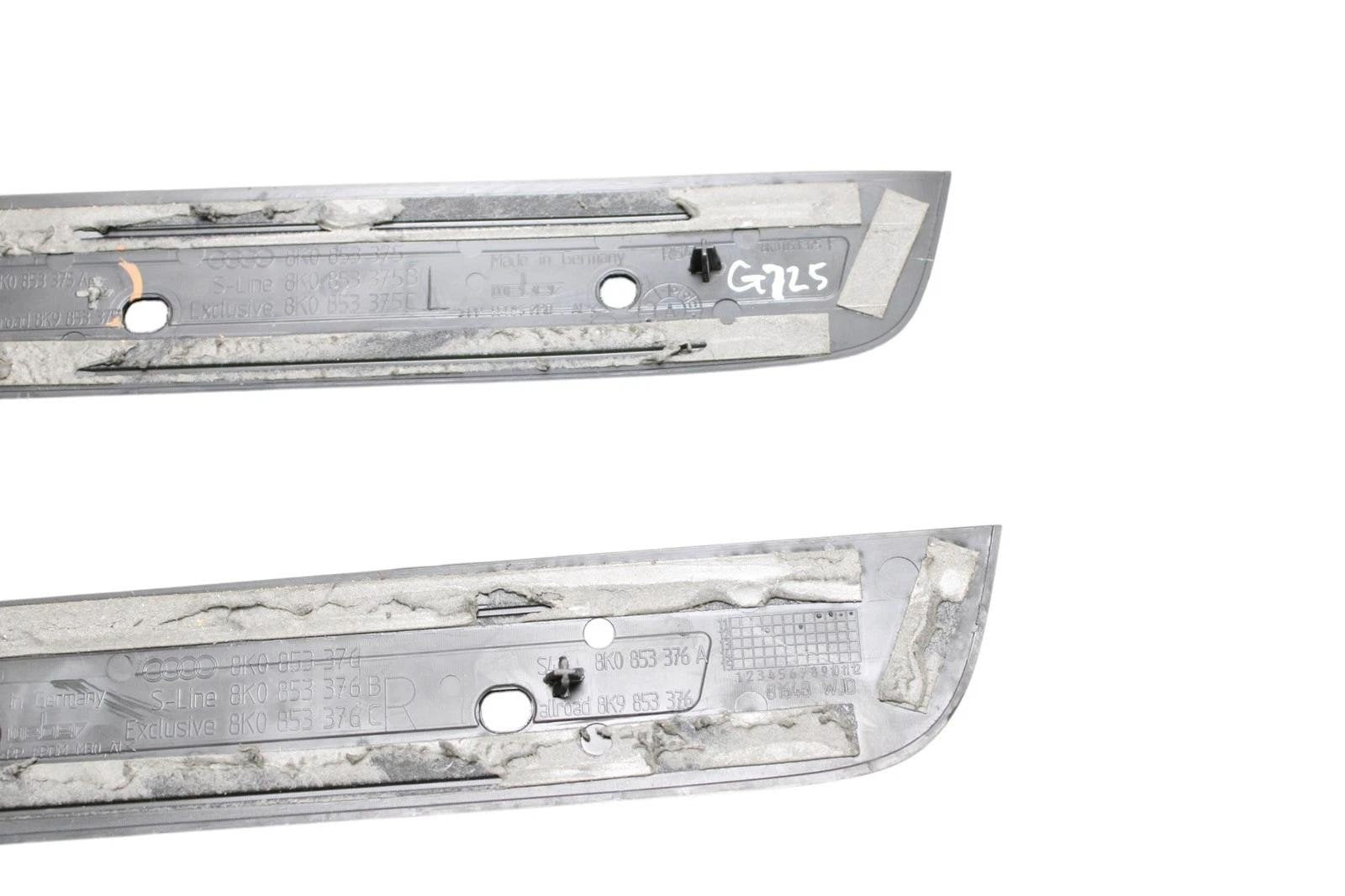 09-16 AUDI A4 S4 REAR LEFT/RIGHT S4 DOOR SILL PANEL SCUFF PLATE PAIR *broke tab*