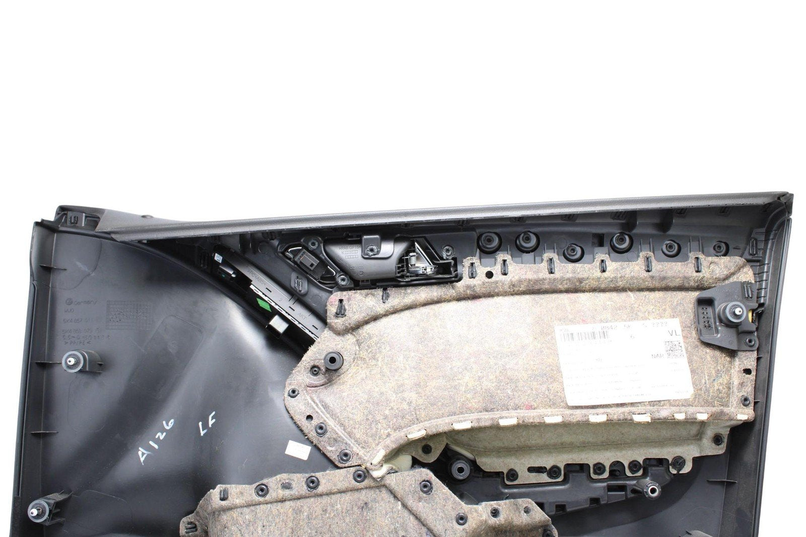 2012 - 2013 VOLKSWAGEN GOLF R FRONT LEFT DRIVER DOOR PANEL WITH ALUMINUM TRIM