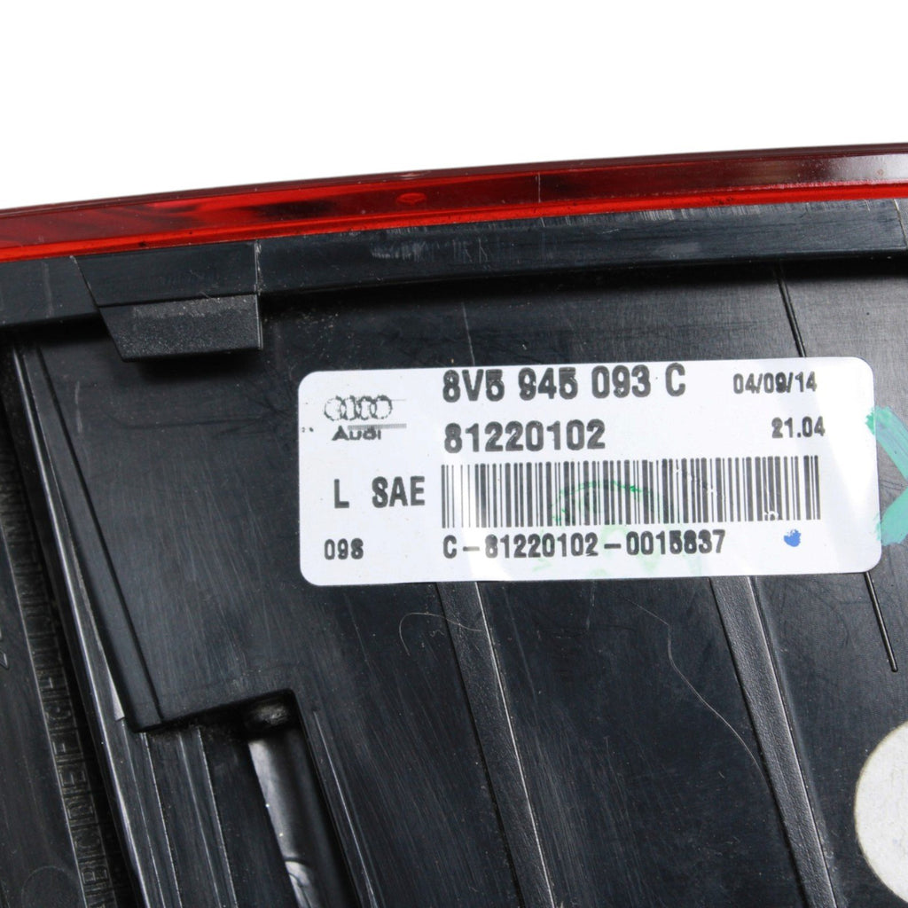 2015-2016 Audi A3 S3 Left Rear Driver Side LED Inner Tail light 8V5945093C OEM