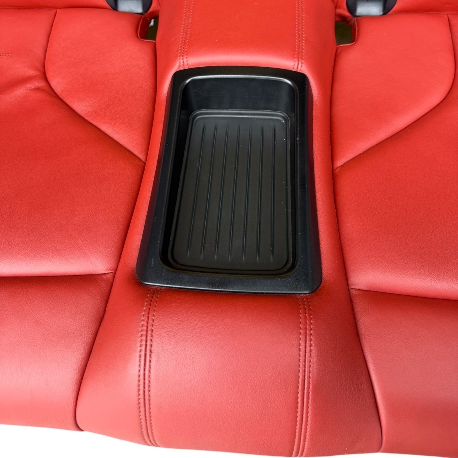BMW F82 M4 Coupe 15-20 Rear Back Seats Cushion Red Leather Backrest Bench