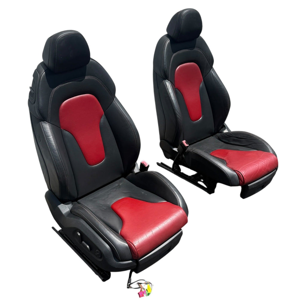 2009-2015 Audi TTS 8J Front Heated Sport Magma Red Seats Set OEM *Have Wear*