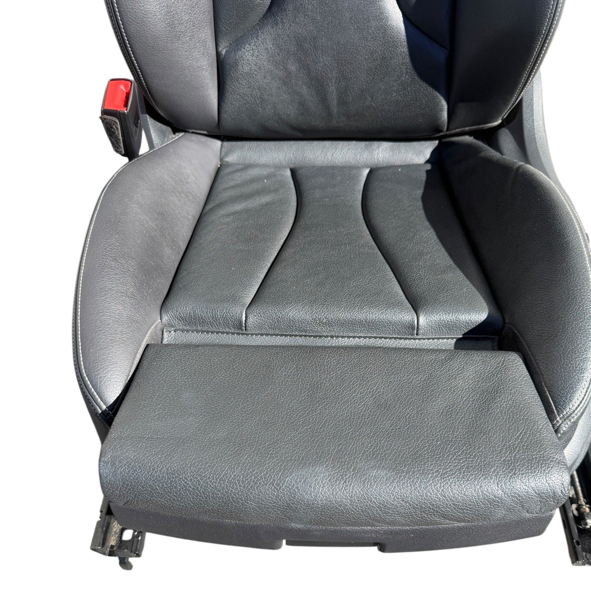 2015-2020 Audi S3 Seat Set Front & Rear Black Leather Silver Stitching OEM