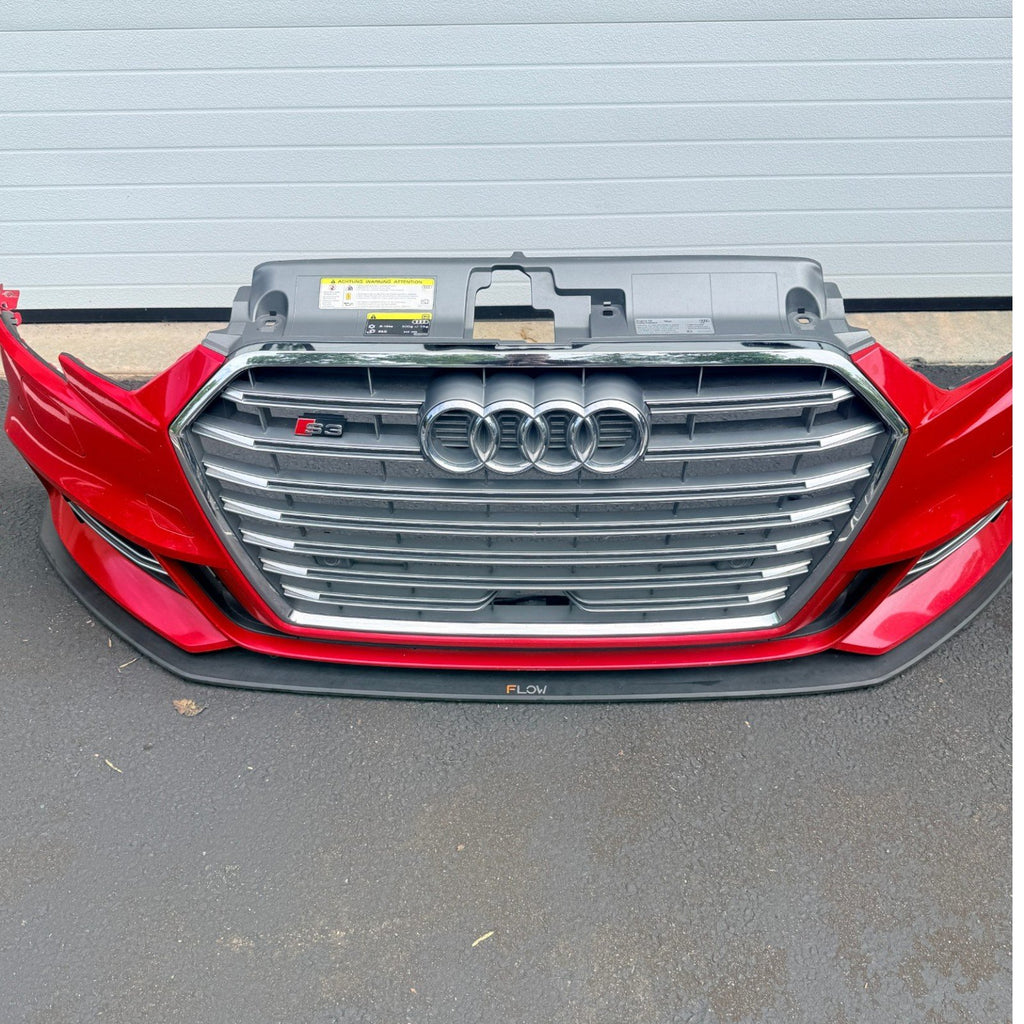 Front Bumper w Grille Tango Red LY3U 8V5807065AF 17-20 Audi S3 *Rock Chips