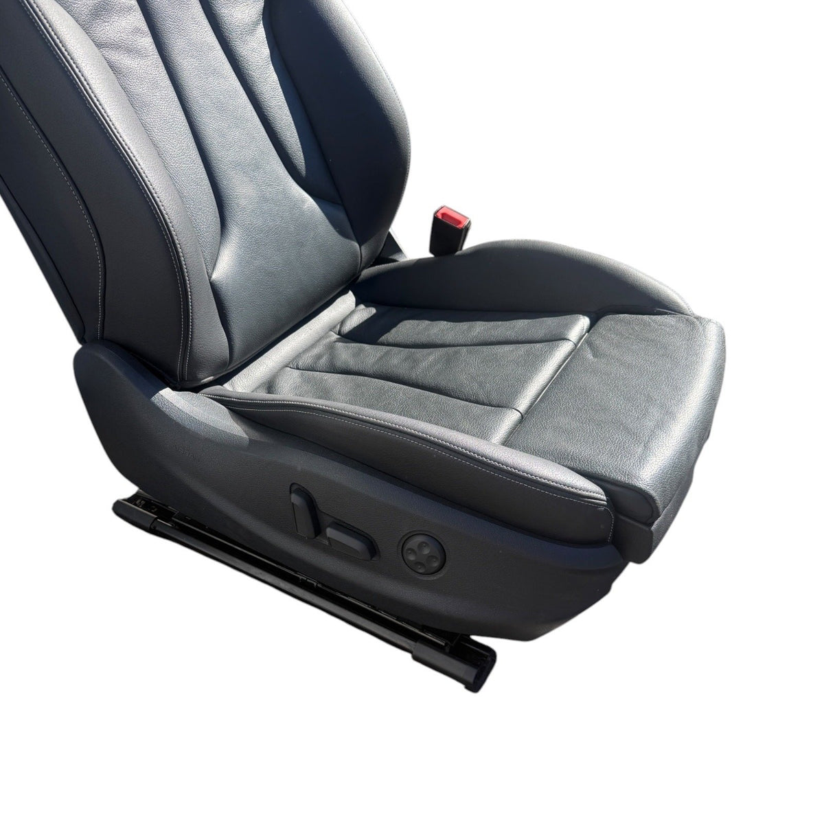 2015-2020 Audi S3 Seat Set Front & Rear Black Leather Silver Stitching OEM